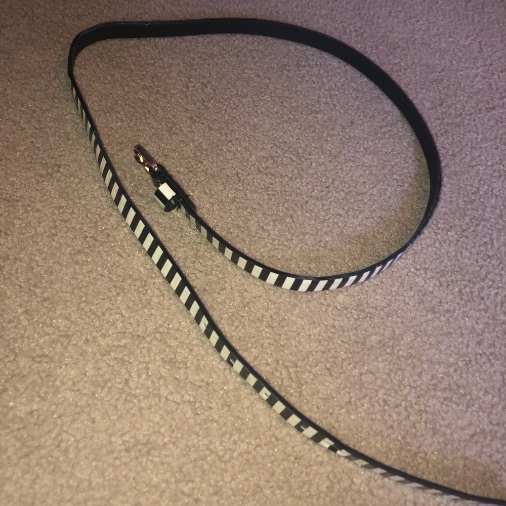 Black and white striped belt